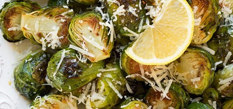 Garlic Lemon Roasted Brussels Sprouts